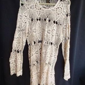 Design Works pre-owned lacy sweater